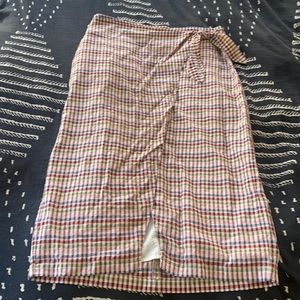 Madewell Plaid Sarong Skirt Size 10